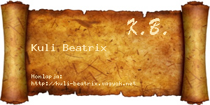 Kuli Beatrix névjegykártya